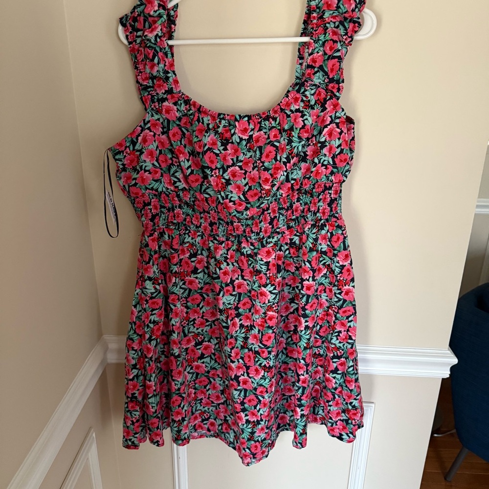 Brand New With Tags Old Navy Floral Preppy Waist Defined Dress Size XL - Picture 7 of 7